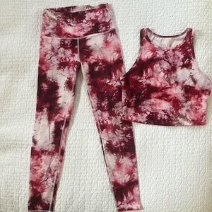 Fleo tie dye goddess legging and tempo crop set size small